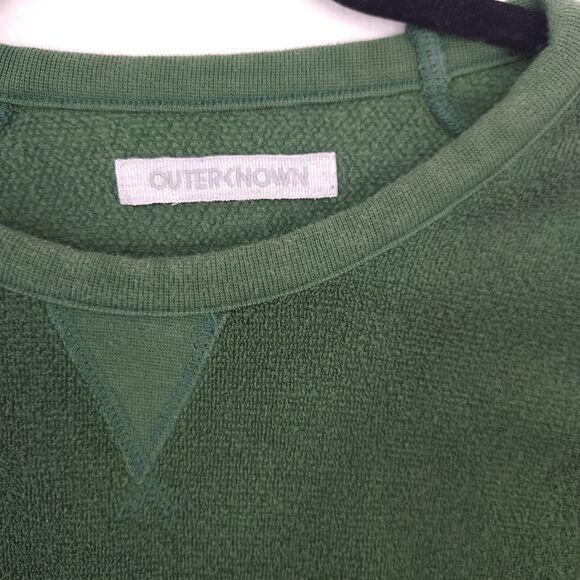 Outerknown Sweatshirt Women Large Green Hightide Crew Terry Cloth Pullover Beach - Picture 5 of 8